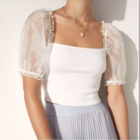 Aritzia Wilfred Sheer-Sleeve Top - Picture 6 of 6